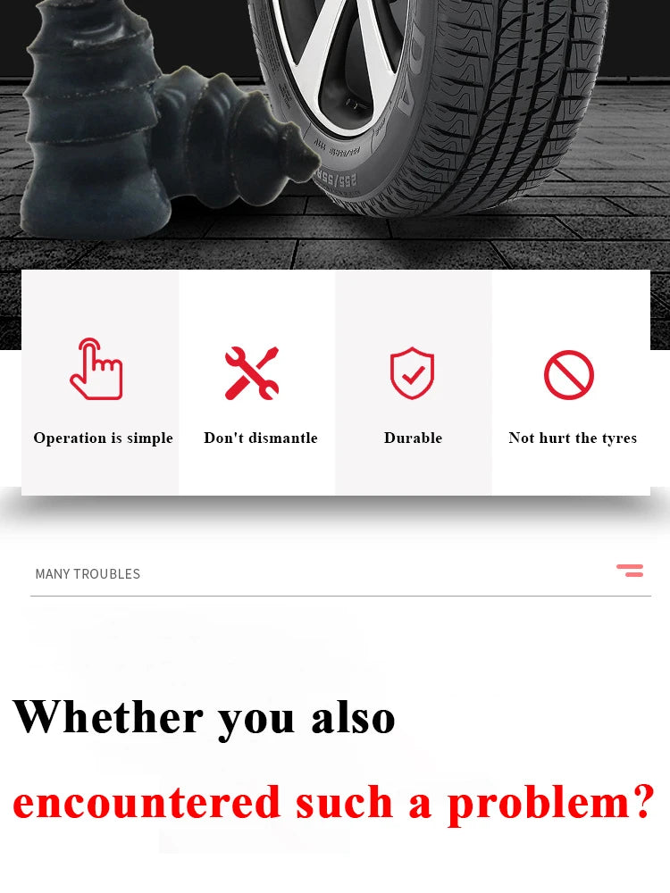 10/30Pcs Car Tyre Repair Rubber Nail Set Universal Car Motorcycle Tyre Repair Nails Truck Scooter Bike Tire Puncture Repair Tool