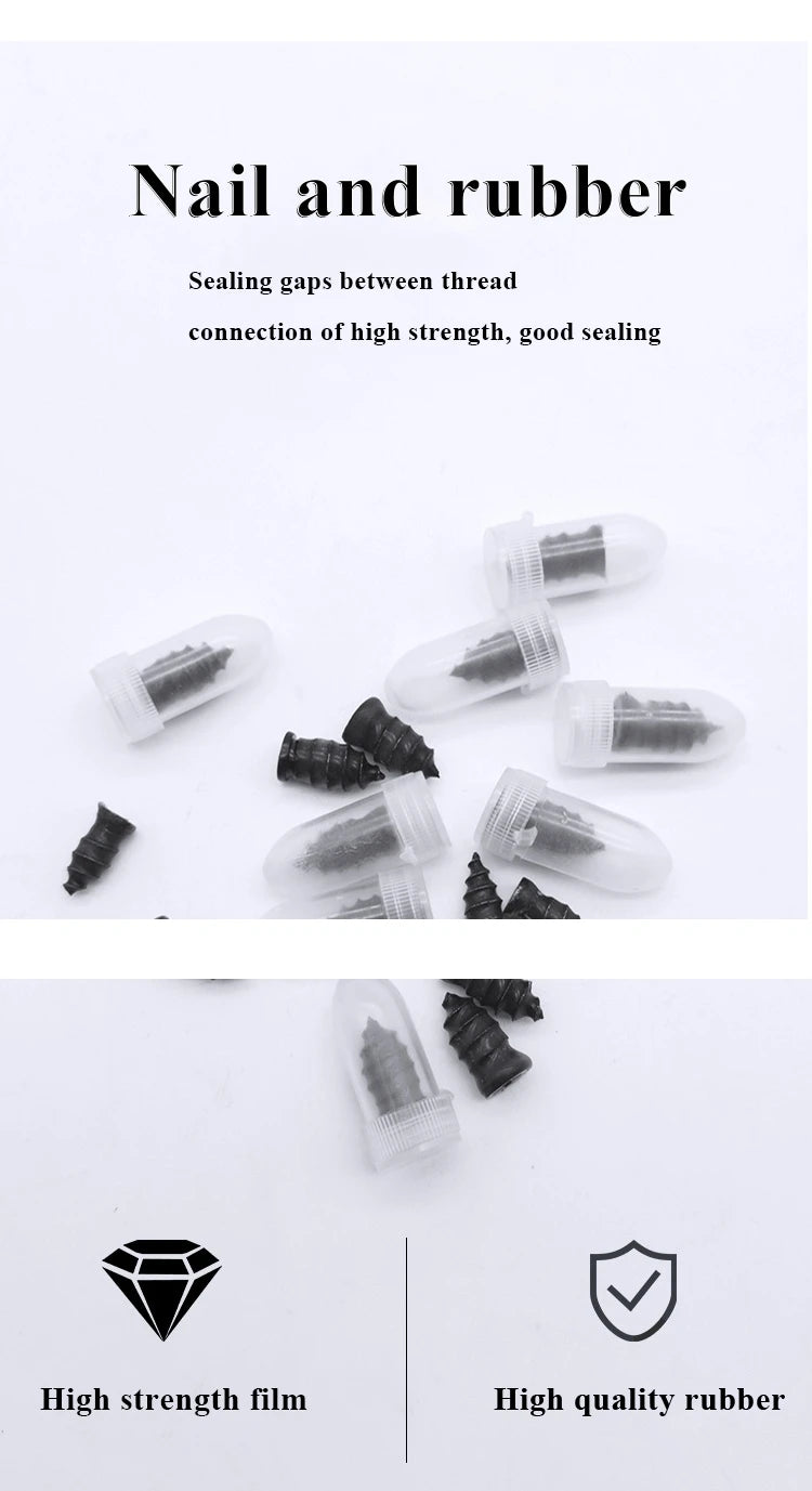 10/30Pcs Car Tyre Repair Rubber Nail Set Universal Car Motorcycle Tyre Repair Nails Truck Scooter Bike Tire Puncture Repair Tool